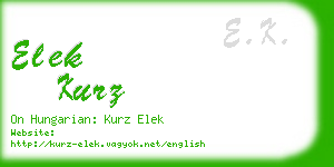 elek kurz business card